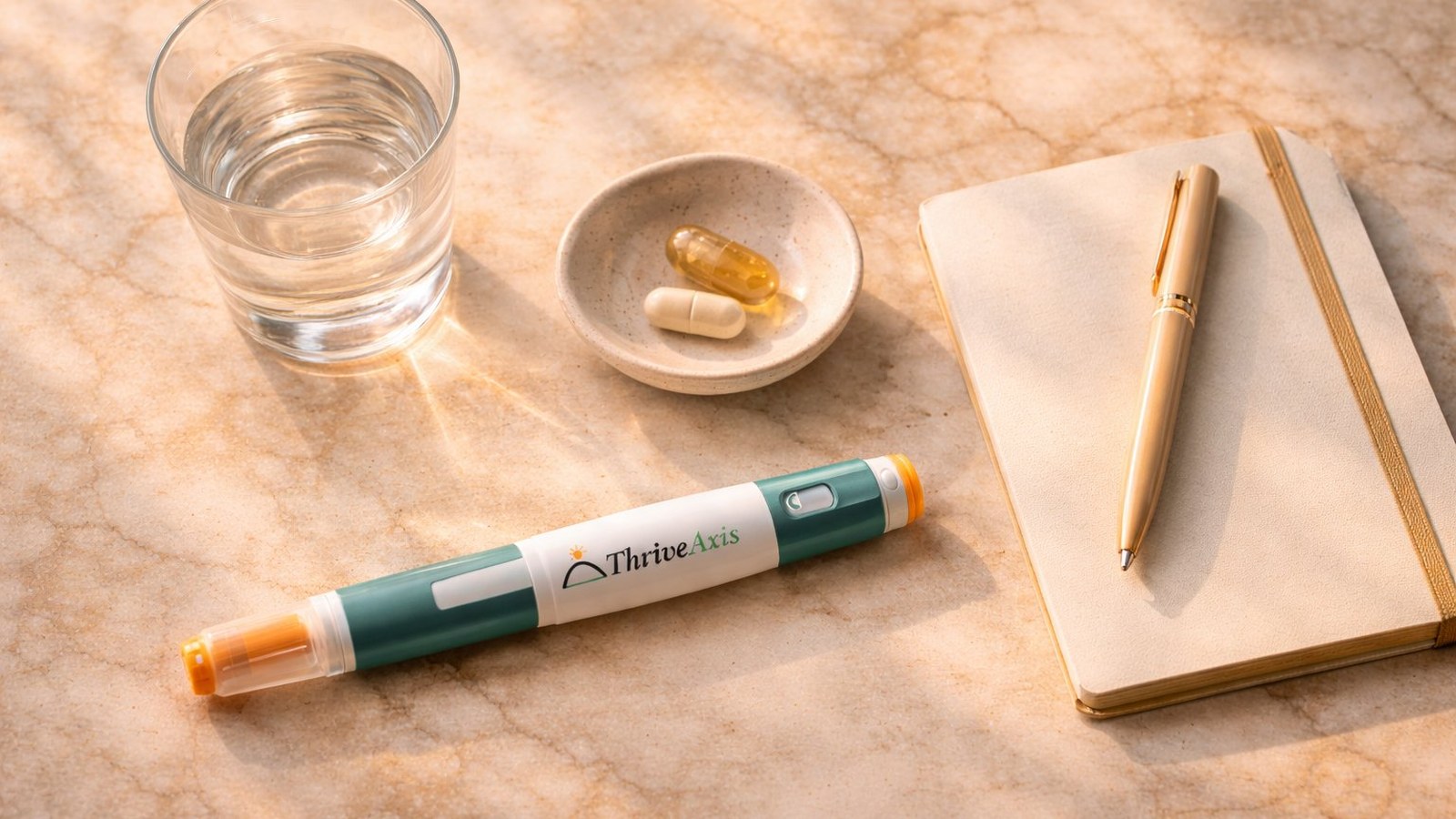 ThriveAxis treatment essentials — GLP-1 pen, supplements and recovery tools in one plan